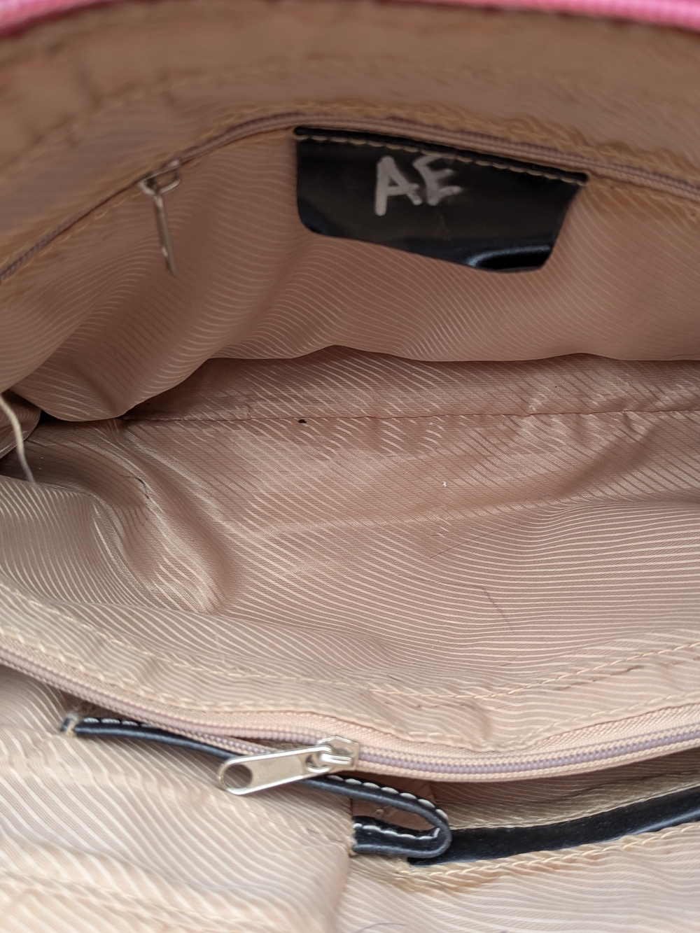 Vintage kate spade Pink Multi-Stripe Satchel with Black Trim - Picture 11 of 14